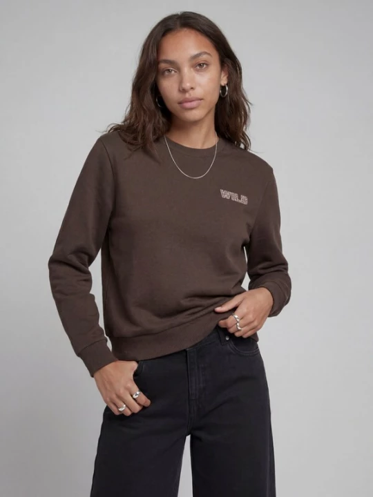 Foto van product JJ Rebel Sweatshirt 'JREBWDENISE' chocoladebruin / ombergrijs / rosé / zwart