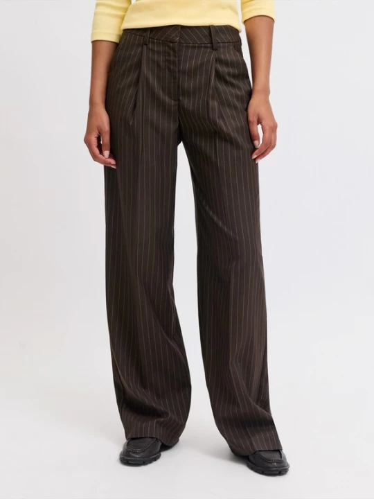Foto van product JJXX Bandplooibroek 'JXELLIS' donkerbruin / greige