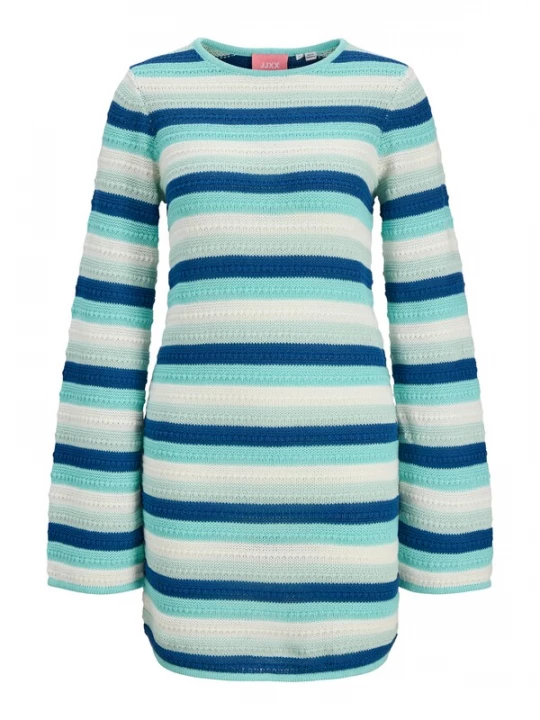 Foto van product JJXX Gebreide jurk 'JXRORY' blauw / aqua / wit