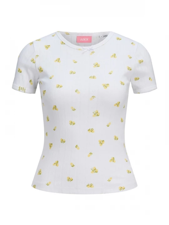 Foto van product JJXX Shirt 'JXELIZA' limoen / riet / wit