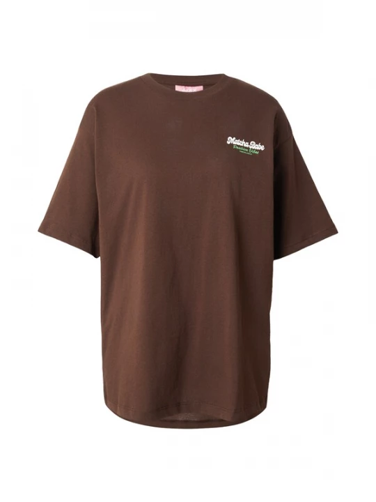 Foto van product JJXX Shirt 'JXMILLOW' donkerbruin / lichtgroen / wit