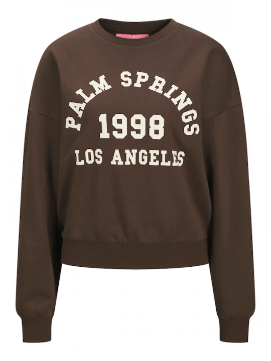 Foto van product JJXX Sweatshirt 'JXMERLE' donkerbruin / offwhite