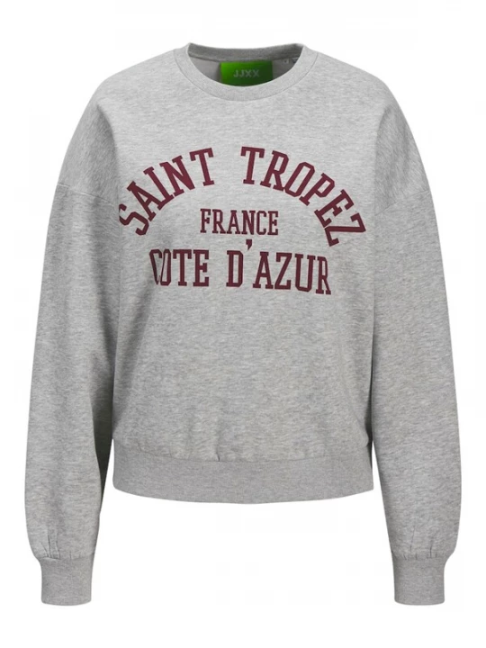 Foto van product JJXX Sweatshirt 'JXMERLE' lichtgrijs / bourgogne