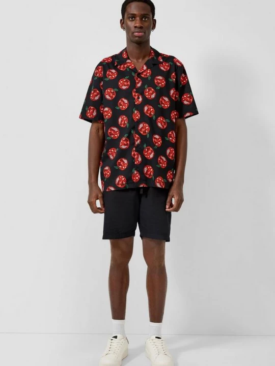 Foto van product Joggershort van linnenmix QS zwart