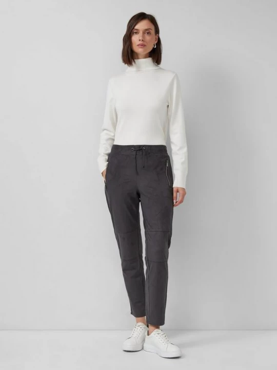 Foto van product Joggingbroek in suèdelook met elastische tailleband s.Oliver grijs