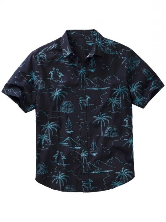 Foto van product JOHN DEVIN Overhemd 'Hawaii' donkerblauw