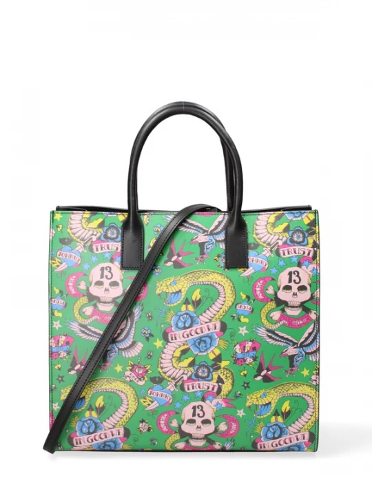Foto van product John Richmond Shopper blauw / geel / groen / pink