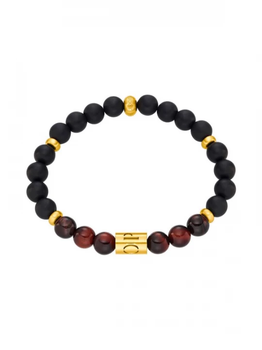 Foto van product JOOP! Armband bruin / goud / zwart