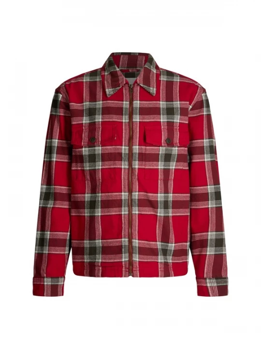 Foto van product JOOP! Jeans Overhemd donkergrijs / rood / wit