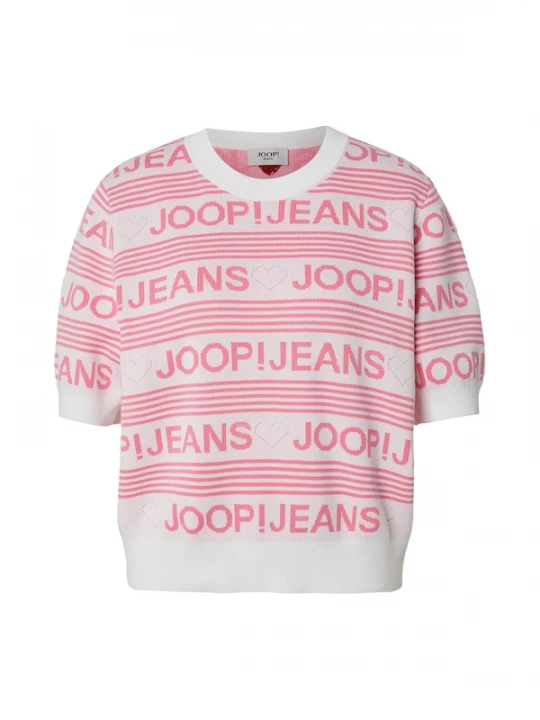 Foto van product JOOP! Jeans Trui lichtroze / donkerrood / wit