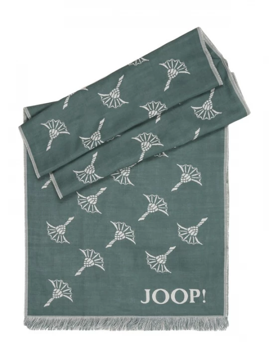 Foto van product JOOP! Sjaal 'Feris' smaragd / wit