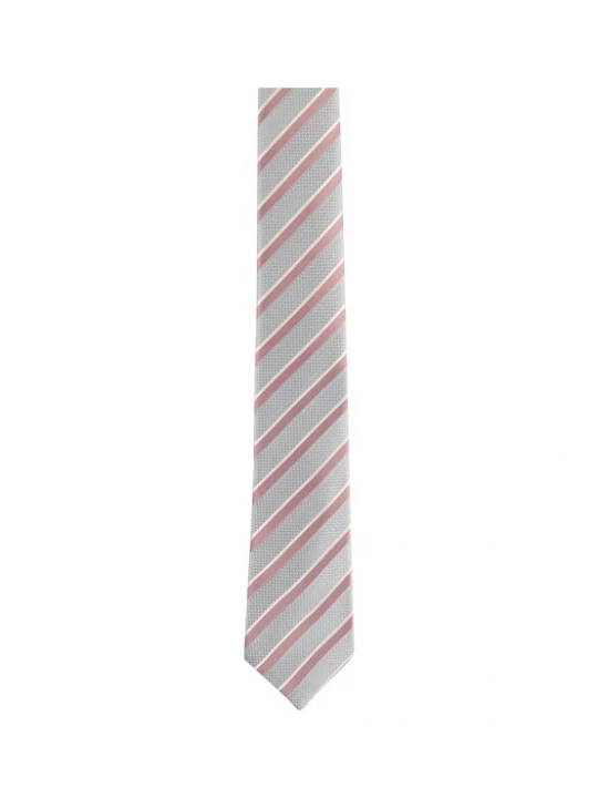 Foto van product JOOP! Stropdas lichtgrijs / pitaja roze / oudroze / wit