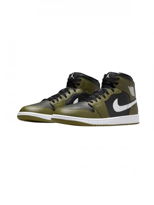 Foto van product Jordan Sneakers hoog donkergroen / zwart / wit