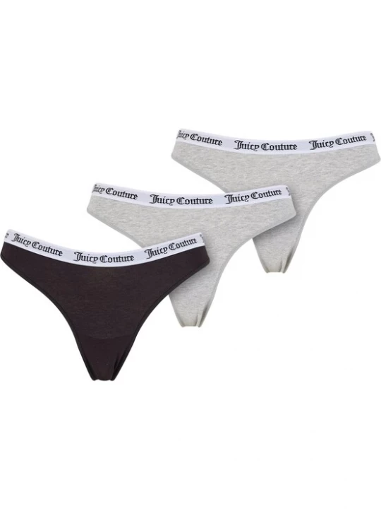 Foto van product Juicy Couture String 'Dana' grijs gemêleerd / zwart / wit