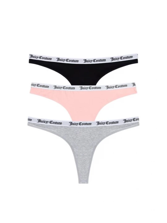 Foto van product Juicy Couture String 'Dana' grijs / rosa / zwart / wit