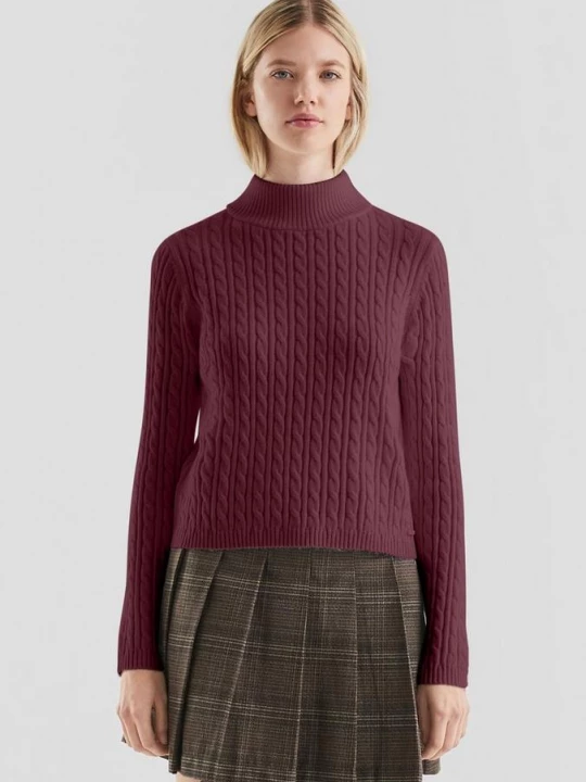 Foto van product Jumper met kabelpatroon QS rood