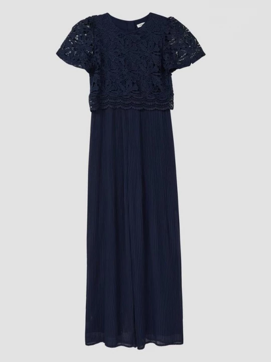 Foto van product Jumpsuit met kant en plooien s.Oliver blauw
