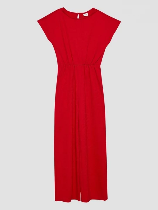 Foto van product Jumpsuit met wijde pijpen en crêpe structuur s.Oliver rood