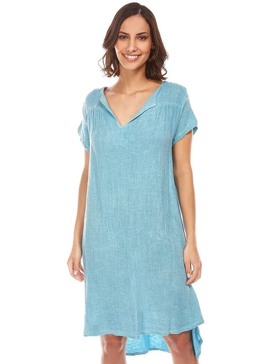 Foto van product Jurk Le Monde du Lin turquoise