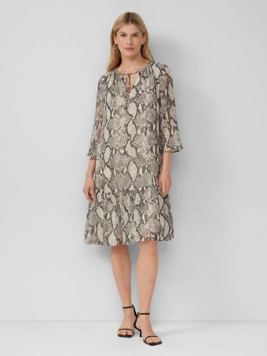 Foto van product Jurk met slangenprint en viscose voering s.Oliver beżowy