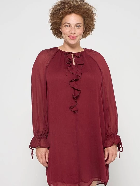 Foto van product Jurk ONLY Carmakoma bordeauxrood