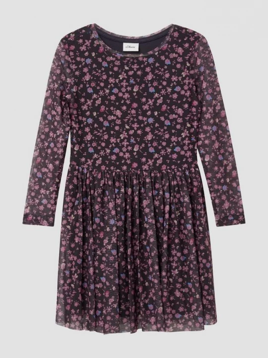 Foto van product Jurk van mesh met lange mouwen, jersey voering en all-over print s.Oliver