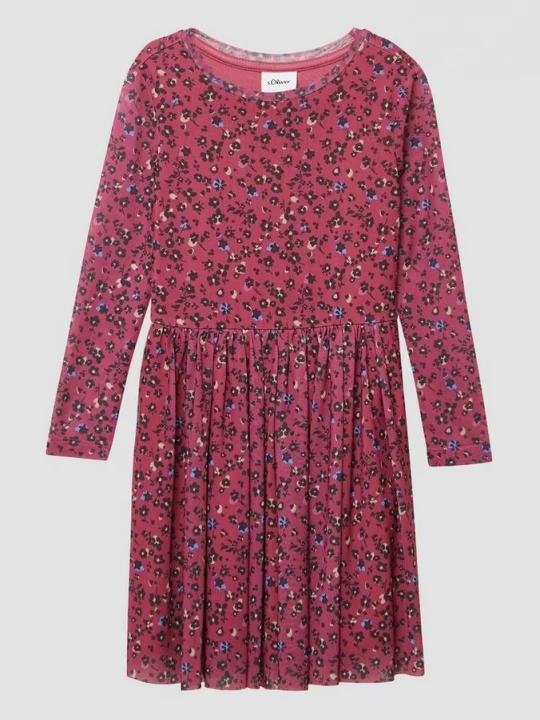 Foto van product Jurk van mesh met lange mouwen, jersey voering en all-over print s.Oliver
