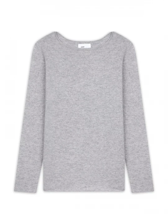 Foto van product JUST CASHMERE Trui 'Grace' grijs gemêleerd