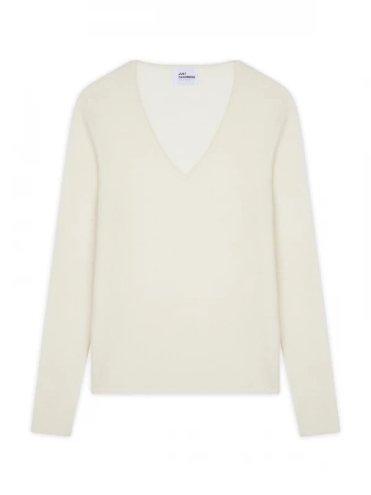 Foto van product JUST CASHMERE Trui 'Joan' ivoor