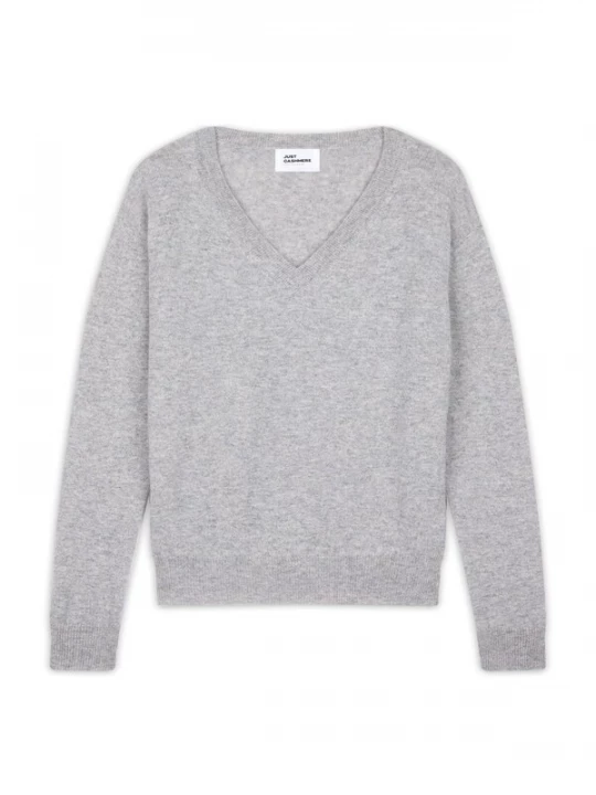 Foto van product JUST CASHMERE Trui 'Nora' grijs gemêleerd