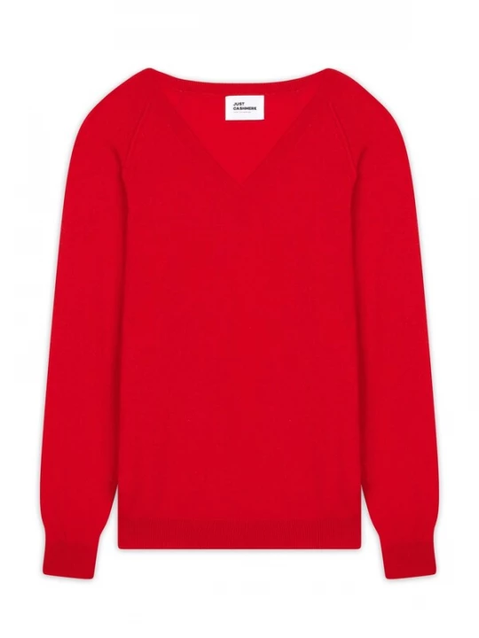 Foto van product JUST CASHMERE Trui 'Phoebe' oranjerood