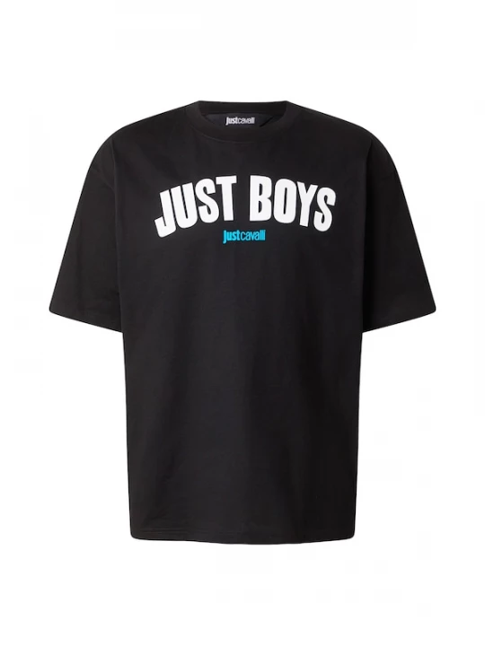 Foto van product Just Cavalli Shirt 'JUST BOY' aqua / zwart / wit