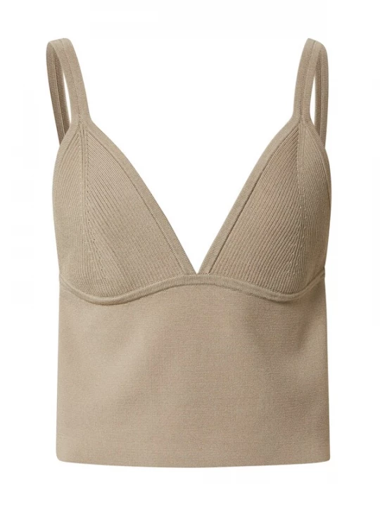 Foto van product JUST FEMALE Gebreide top 'Braga' taupe