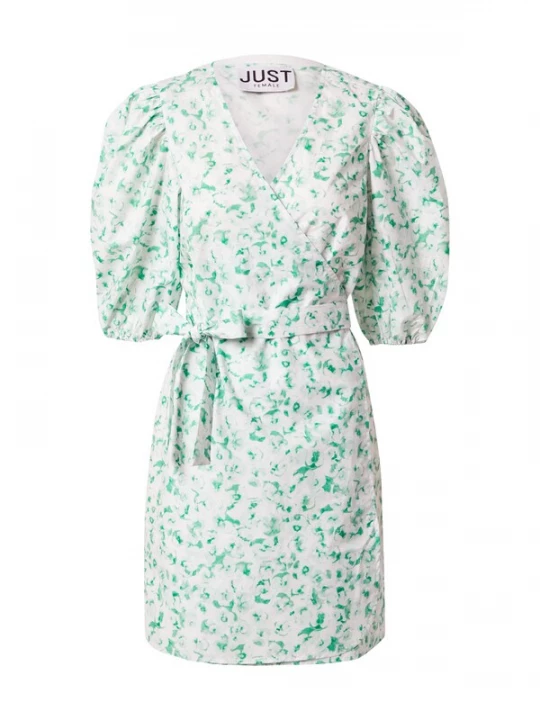 Foto van product JUST FEMALE Jurk groen / wit