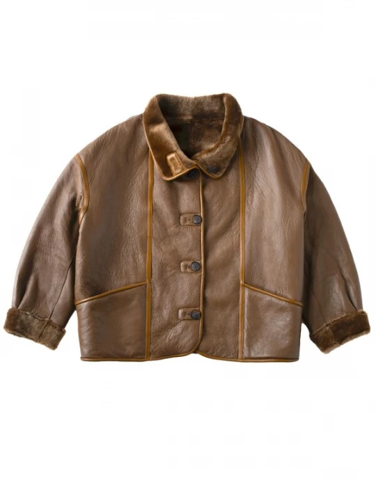 Foto van product Just things we like Winterjas 'JIN Reversible Shearling Jacket' bruin