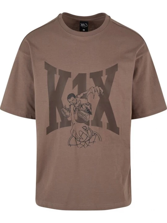 Foto van product K1X Shirt 'Alien Smash' bruin / donkerbruin / zwart