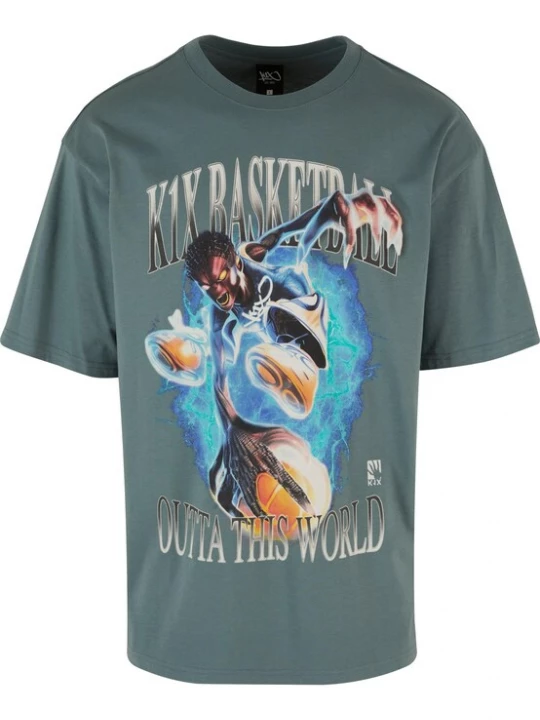 Foto van product K1X Shirt 'Bootleg' aqua / smaragd / zwart / wit