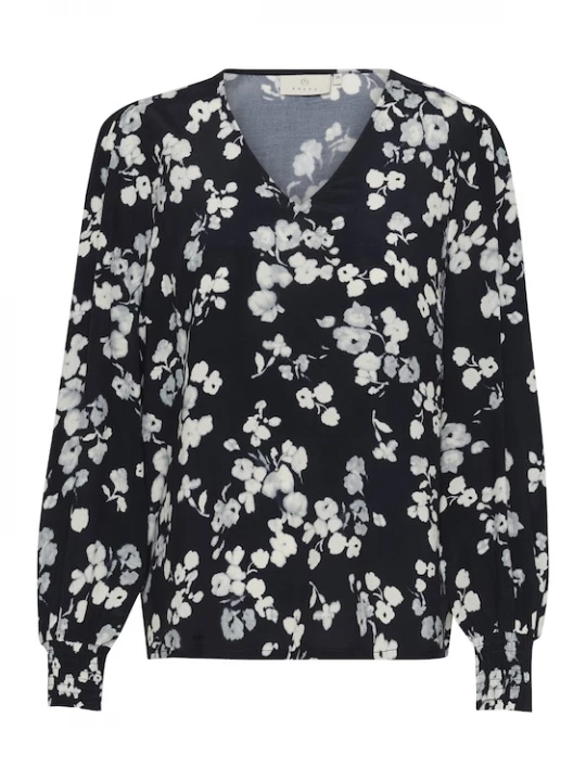 Foto van product Kaffe Blouse 'Alice' beige / nachtblauw