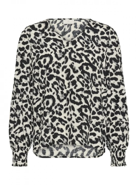 Foto van product Kaffe Blouse 'Alice' grijs / zwart / wit