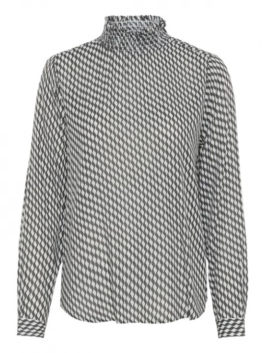 Foto van product Kaffe Blouse 'Amber' navy / lichtgrijs
