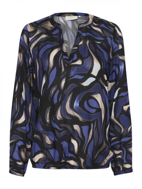 Foto van product Kaffe Blouse 'Ditte' beige / indigo / zwart