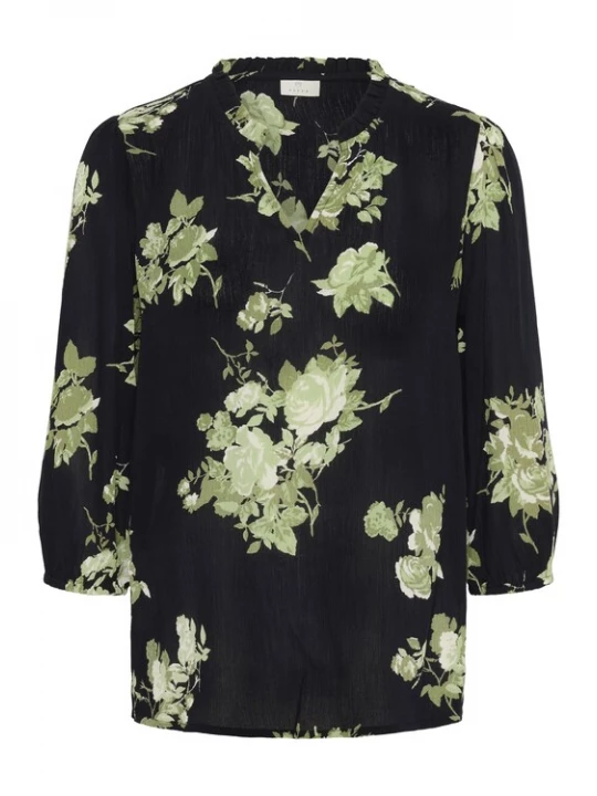 Foto van product Kaffe Blouse 'Edita' lichtgroen / zwart