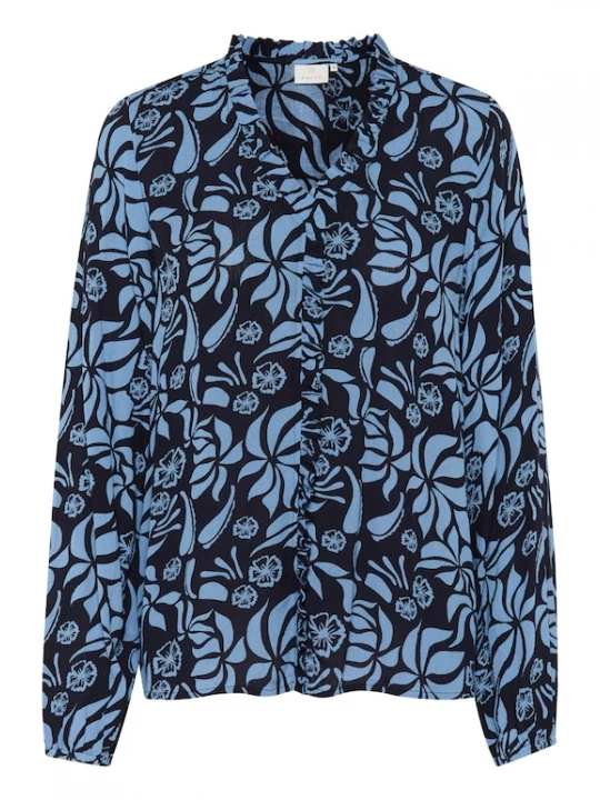 Foto van product Kaffe Blouse 'Ellen' nachtblauw / lichtblauw