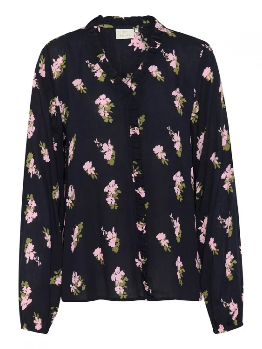 Foto van product Kaffe Blouse 'Ellen' navy / groen / pink