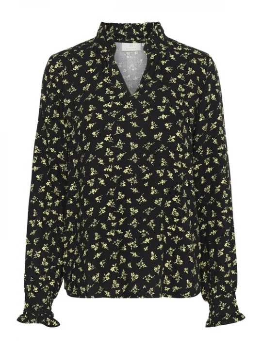 Foto van product Kaffe Blouse 'Emine' limoen / zwart