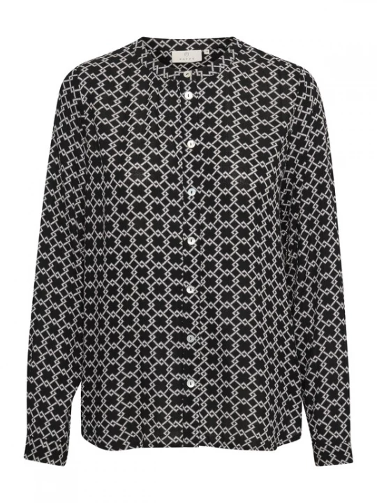 Foto van product Kaffe Blouse 'Jaden' lichtgrijs / zwart / wit