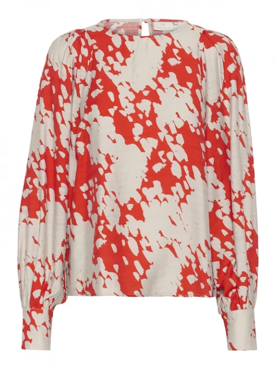 Foto van product Kaffe Blouse 'KA Louise' beige / rood