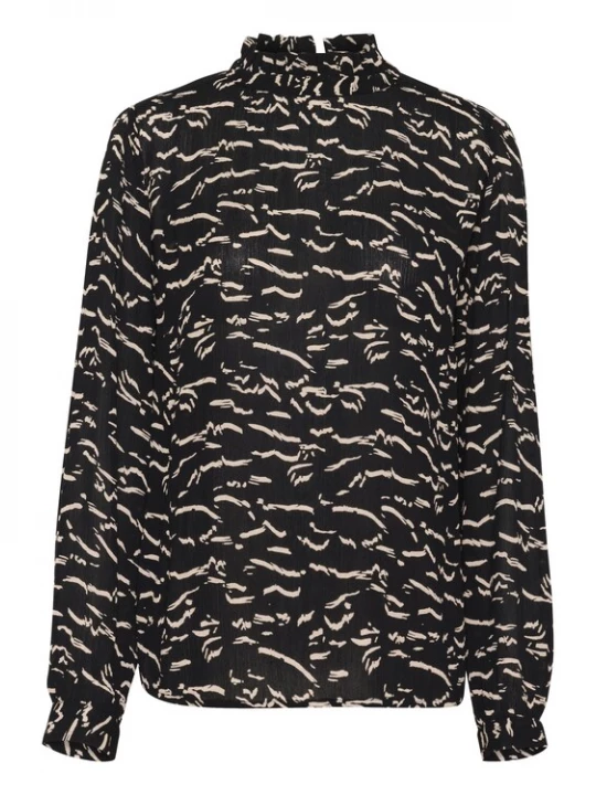 Foto van product Kaffe Blouse 'KA Luna' beige / zwart