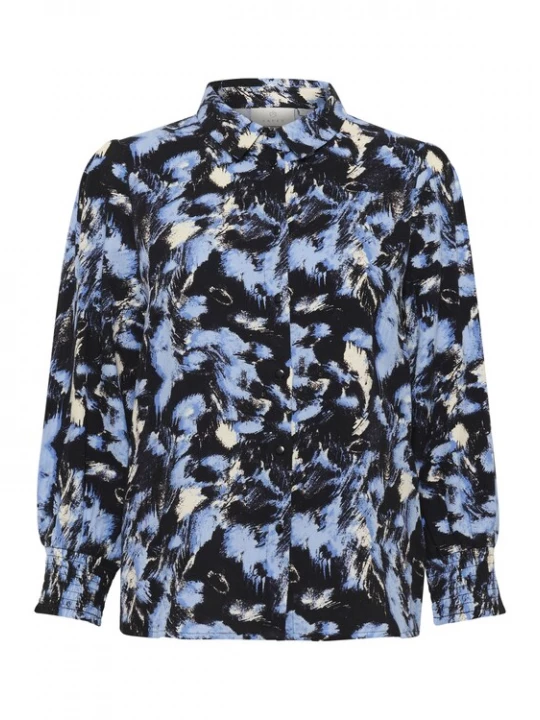 Foto van product Kaffe Blouse 'KA Lura' hemelsblauw / zwart / offwhite
