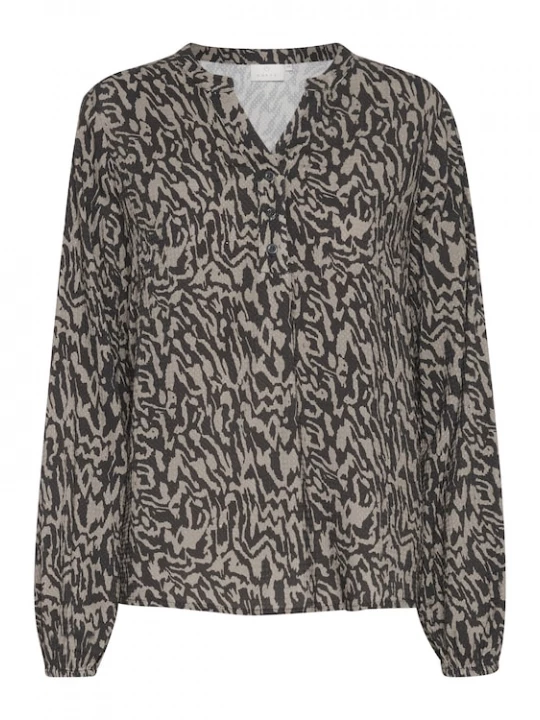 Foto van product Kaffe Blouse 'KA Mathilde' donkerbeige / zwart